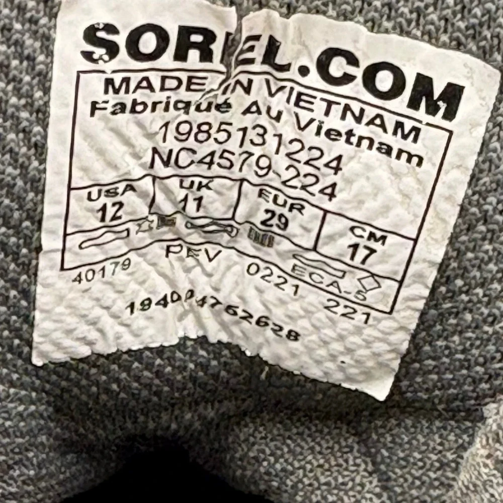 Sorel Kids Out N About Classic Waterproof Boots Grey Brown NC4579-224 Size 12